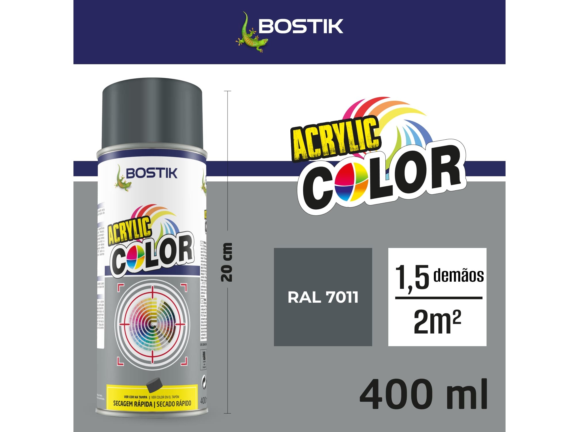 SPRAY ACRYLIC BOSTIK CINZA BASALTO 400ML