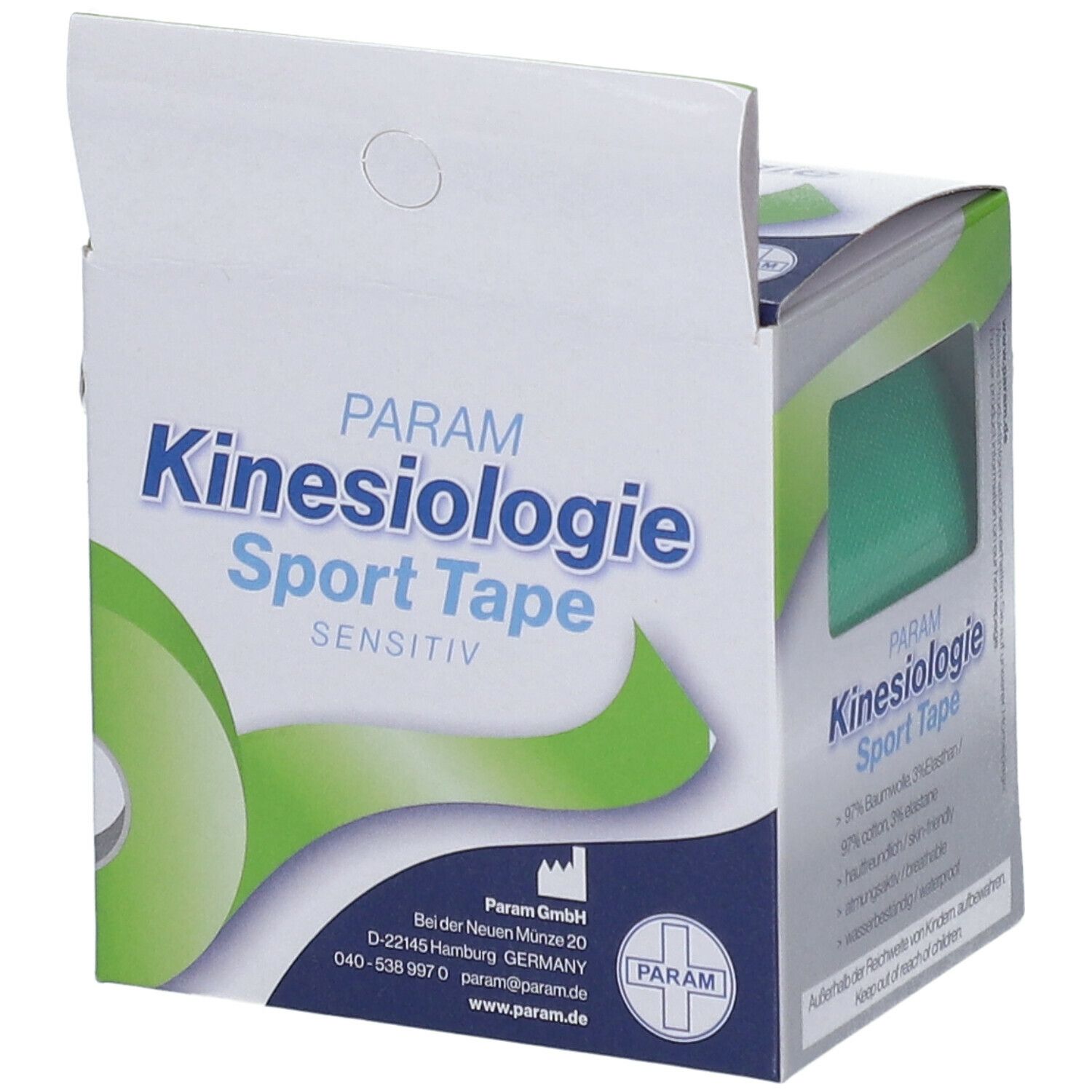 PARAM Kinesiologie Sport Tape 5 cm x 5 m grün