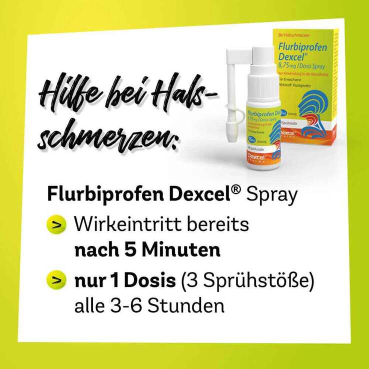 Flurbiprofen Dexcel 8,75 mg / Dosierspray Mundhöhle, 15 ml