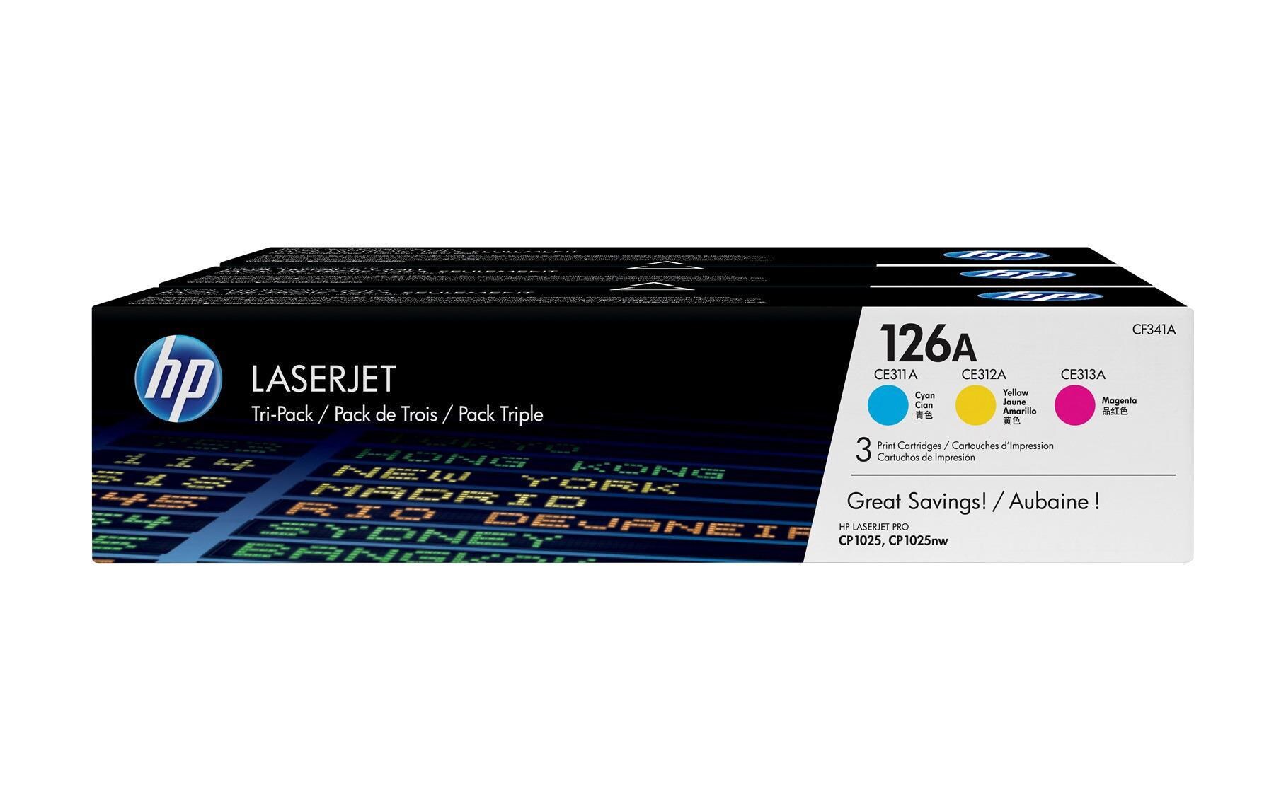 Toner Nr. 126A (CF341A) Cyan/Magenta/Yellow<br>Tonerkartusche