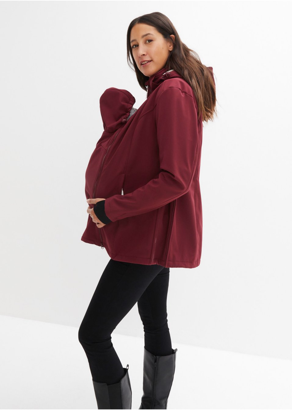 Veste longue softshell fonctionnelle avec polaire peluche