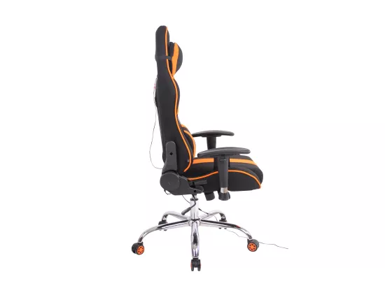 Chaise de bureau - Tissu & Métal chromé - Noir / Orange - Limit XM
