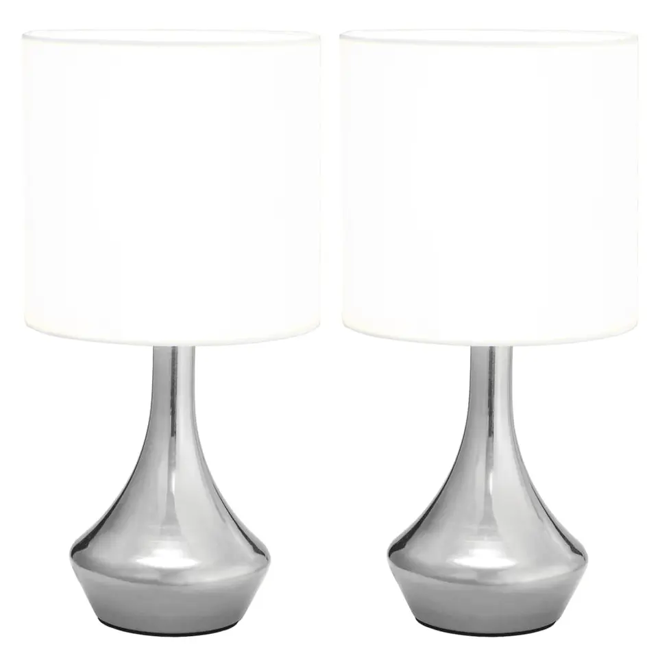 vidaXL - Tafellamp - Wit - Metaal - 2 stuks