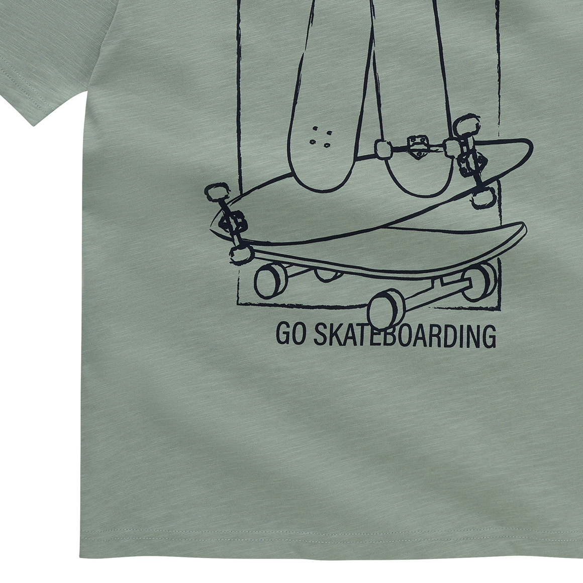 Yigga Jungen T-Shirt mit großem Print salbei
