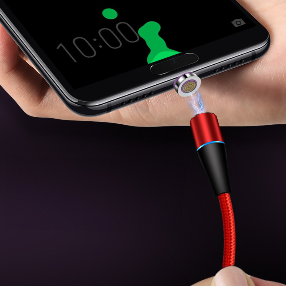 (1m) 5A 2in1 Magnetisches USB A Ladekabel USB C / Lightning LED Leuchtendes Datenkabel - Blau