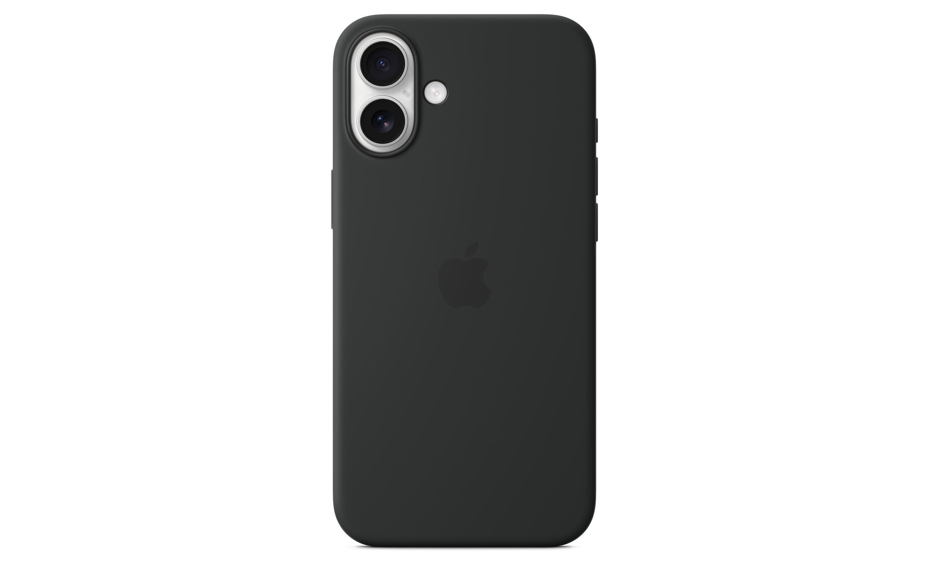 Silicone Case mit MagSafe iPhone 16 Plus SchwarzSilikon-Backcover mit «MagSafe» für das Apple iPhone 16 Plus