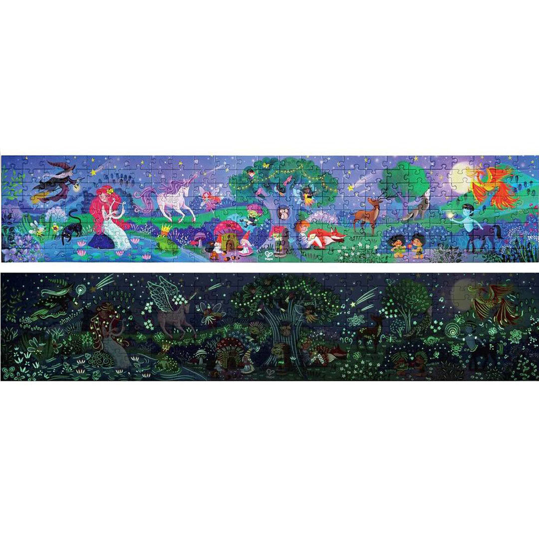 Hape vloerpuzzel magic forest glow in the dark - 210 stukjes