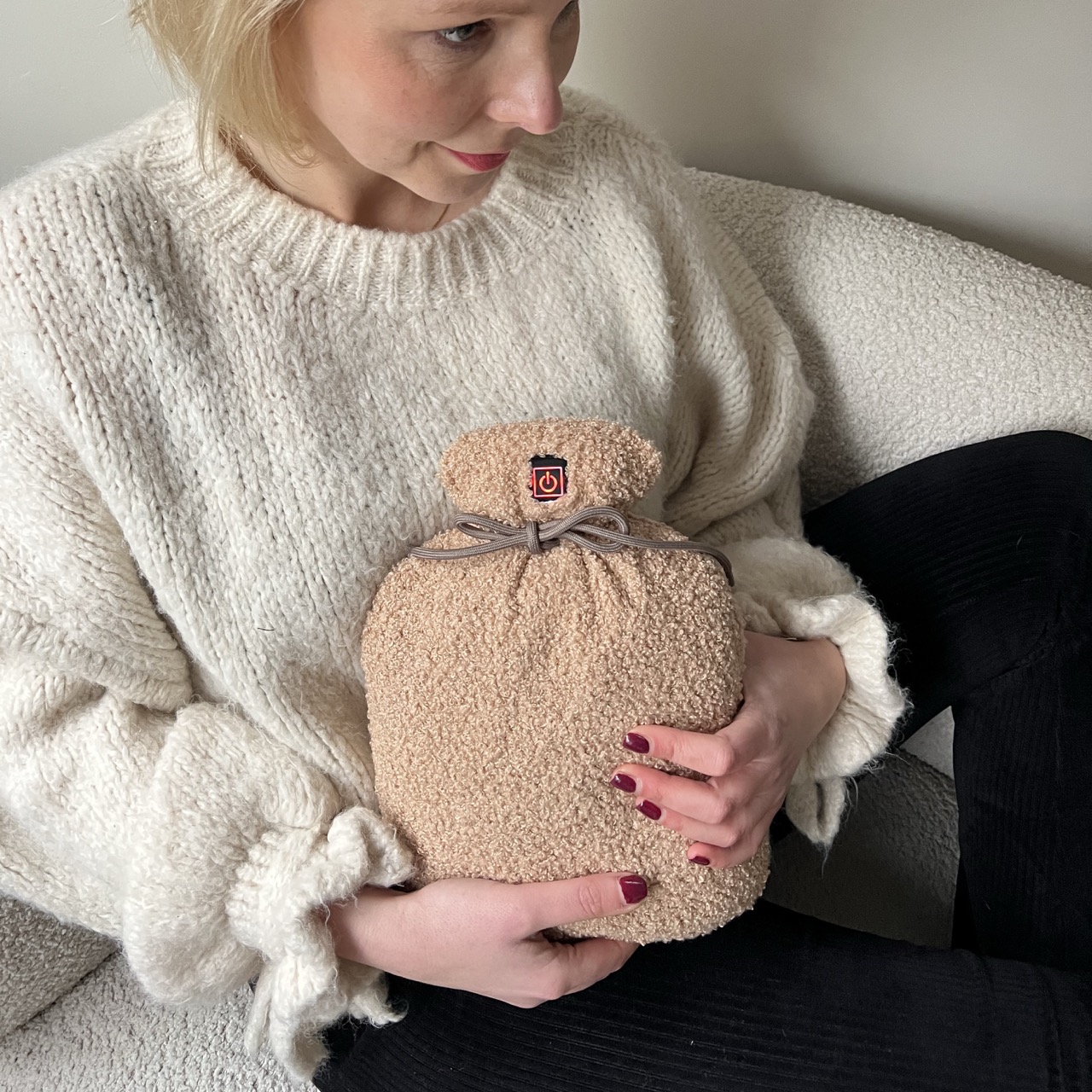 Warmpi Buddy elektrische infrarood kruik - Teddy Beige