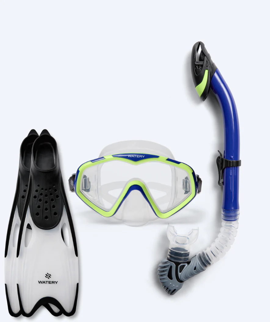 Watery snorkelsæt til voksne (fra 15 år) - Leach/Rilian - Blå/sort