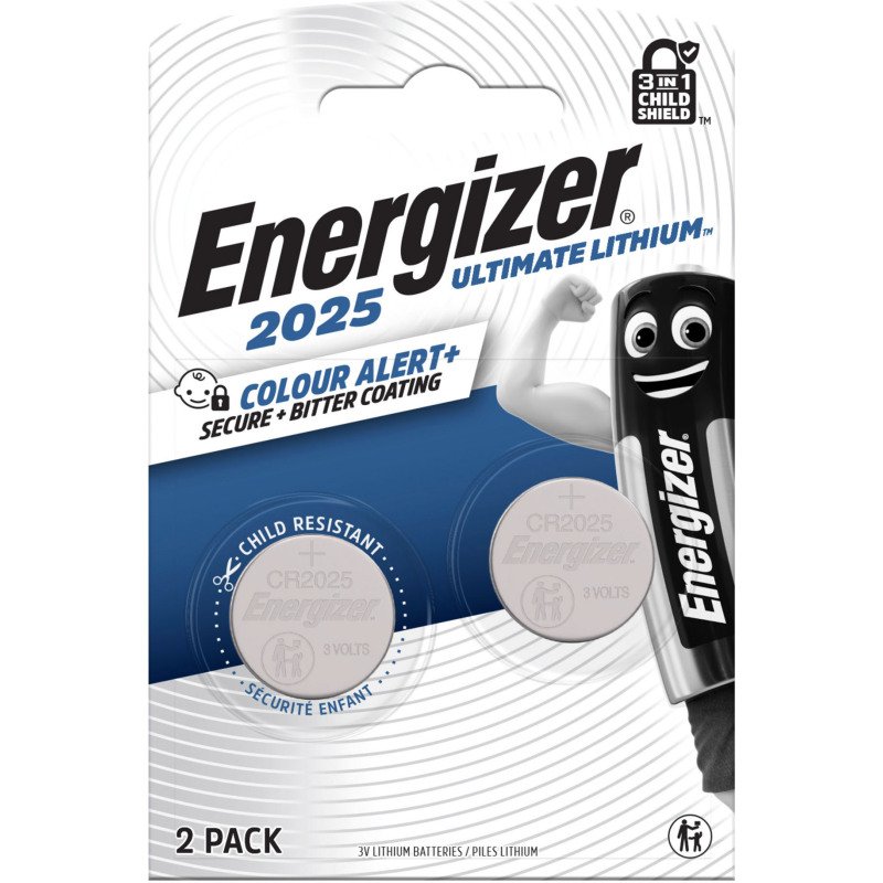 Energizer - Pack de 2 piles bouton Lithium CR2025 - 3V