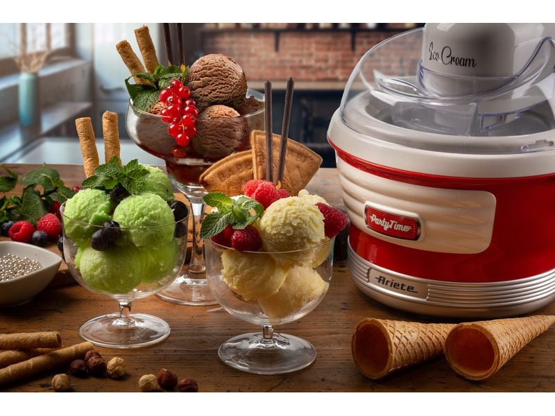 Ariete Glacemaschine Party Time ARI-643-RD 1.5 l, Rot/Weiss Eiskrem-Maschine