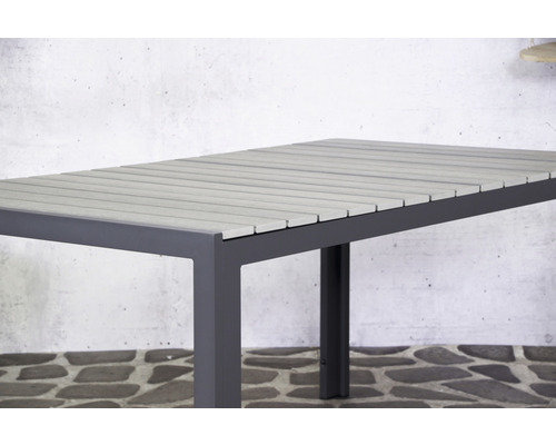 Eettafel, tuintafel, SenS-Line tuinmeubelen, 160 x 90 x 74 cm, aluminiumgrijs