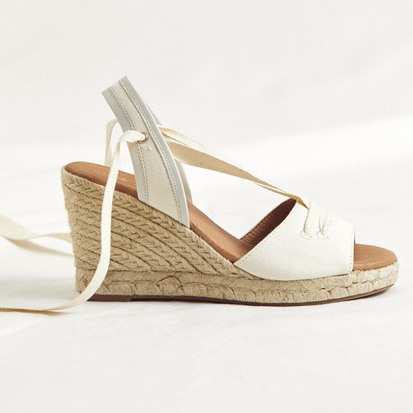 Mellow Yellow Espadrilles compensées Carla blanches - Talon 8 cm