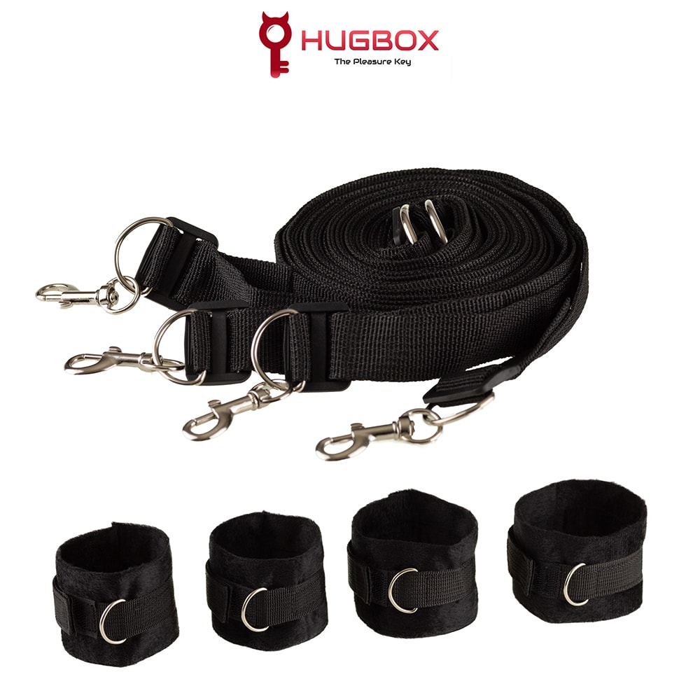 Set SM - Attaches lit & menottes - Noir