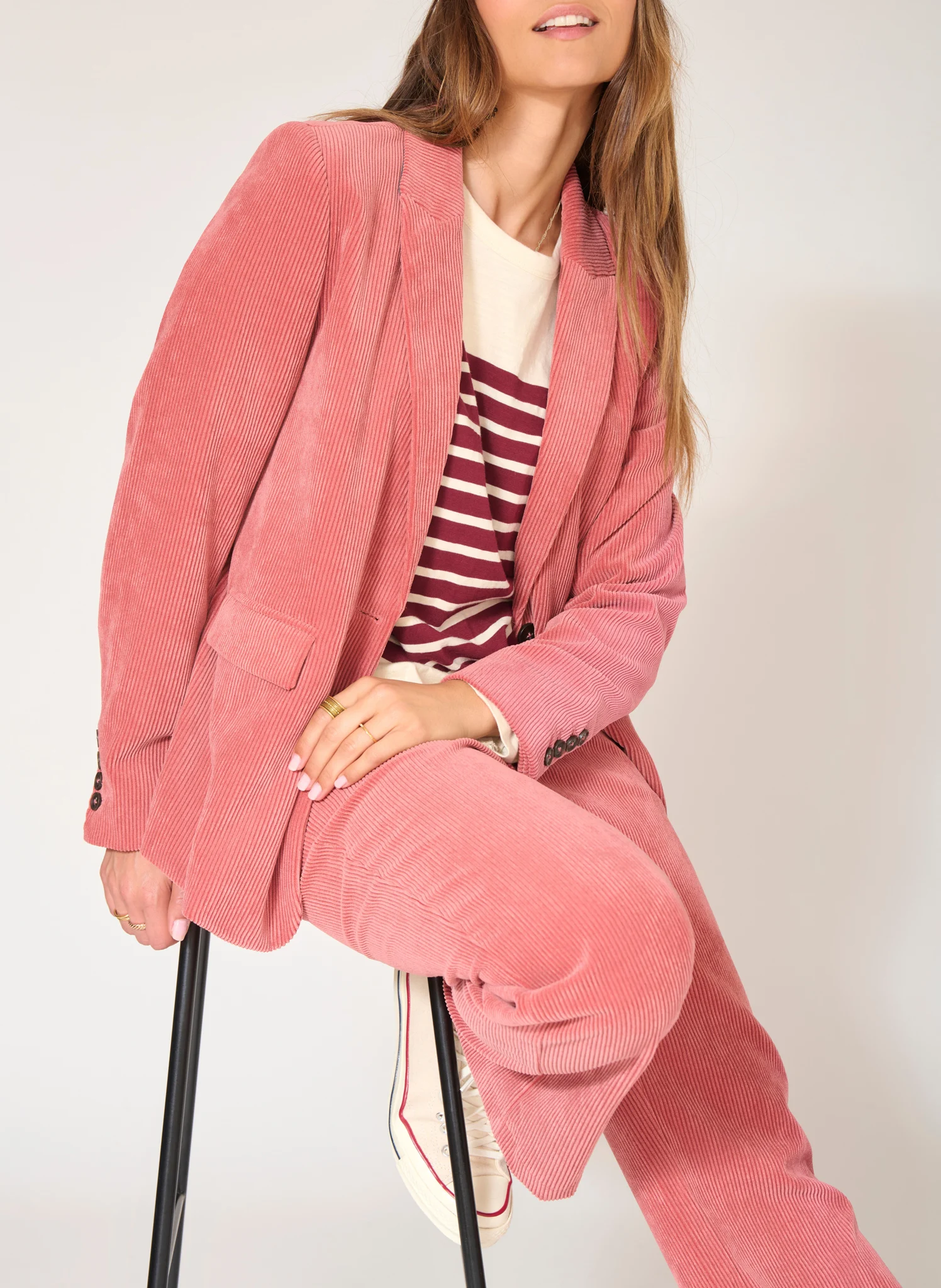 TIPI - Tee-shirt oversize col rond en coton | Rouge