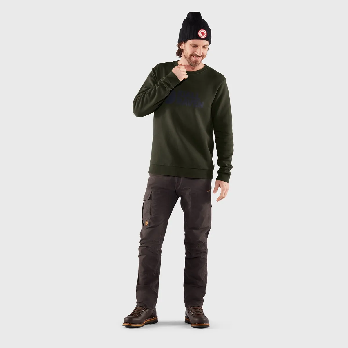 Fjällräven Men's Fjällräven Logo Sweater Mustard Yellow