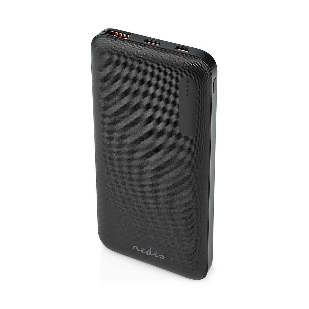 Nedis Power Bank | 10000 mAh | 1.5 / 2.0 / 3.0 A | Antall utganger: 2 | Utgangstilkobling: 1x USB-A / 1x USB-C™ | Inngangstilkobling: 1x Micro USB / 1x USB-C™ | PD2.0 18W | Lithium-Polymer