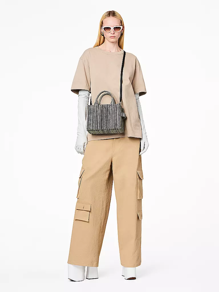 MARC JACOBS Ledertasche - Tote Bag THE SMALL TOTE LEATHER MONOGRAM  schwarz