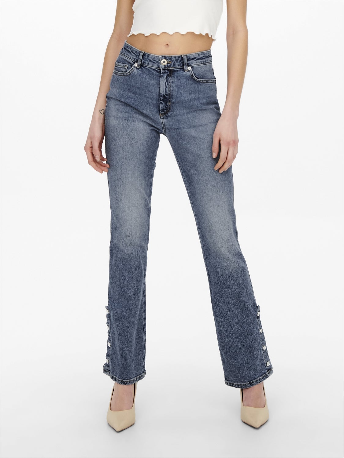 ONLHAILEY Hohe Taille Slim Fit Jeans Light Blue Denim