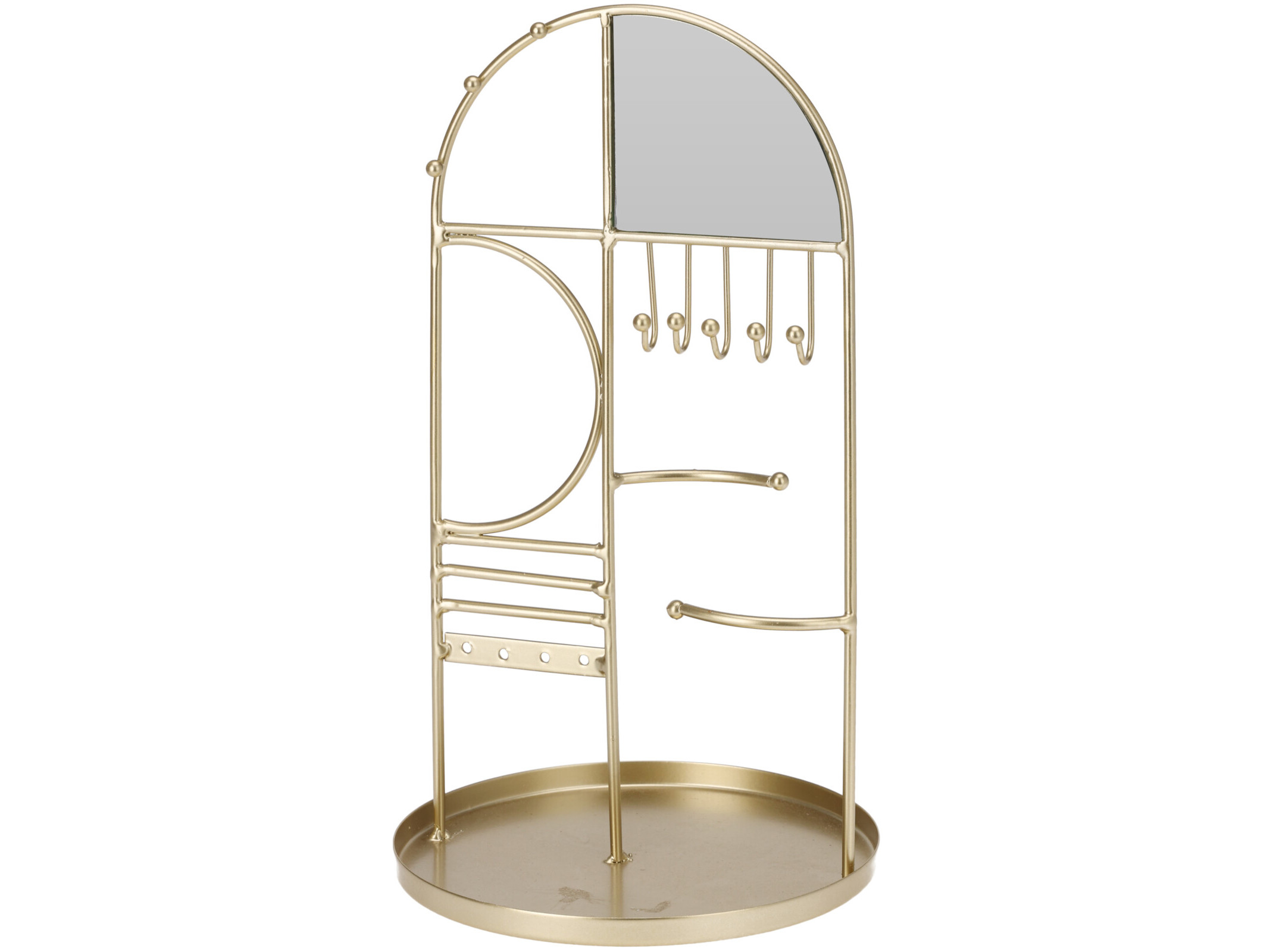 PORTA JOIAS COM ESPELHO DOURADO 15.5X15.5X2.9CM
