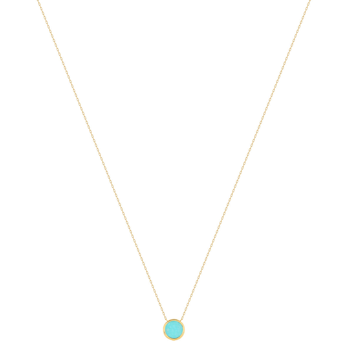 Collier or 750 jaune amazonite ronde 45 cm