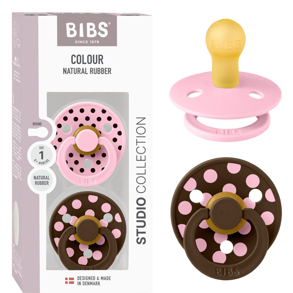 Køb Bibs Baby Pink/Mocha Sut Studio Colour 2-Pak Polka Latex