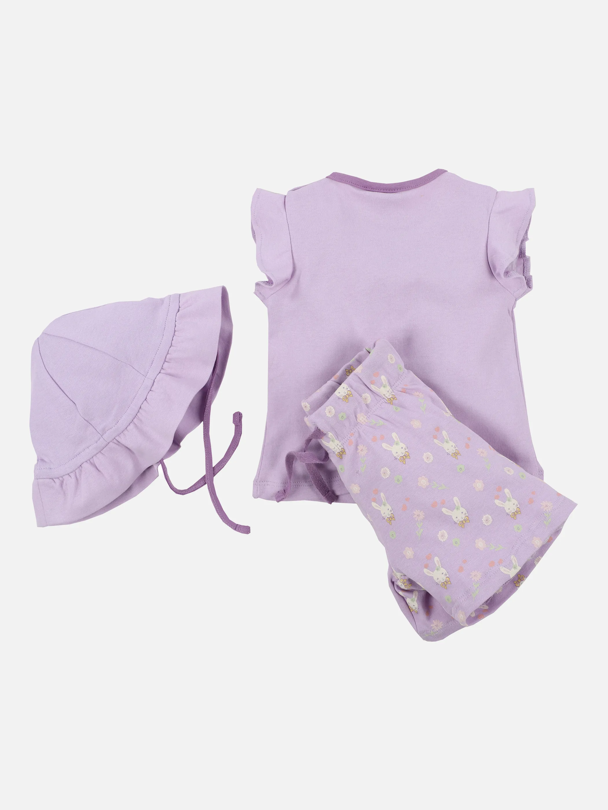 Baby Mädchen Set, 3tlg. best. aus Shirt, Hose und Mütze