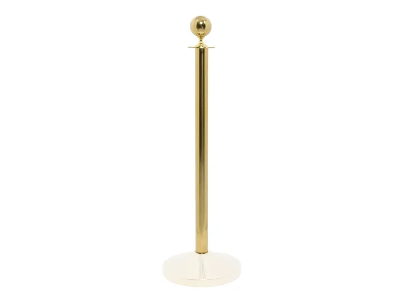 Securit® Classic Gold afspærringsstolpe på fod rustfrit stål