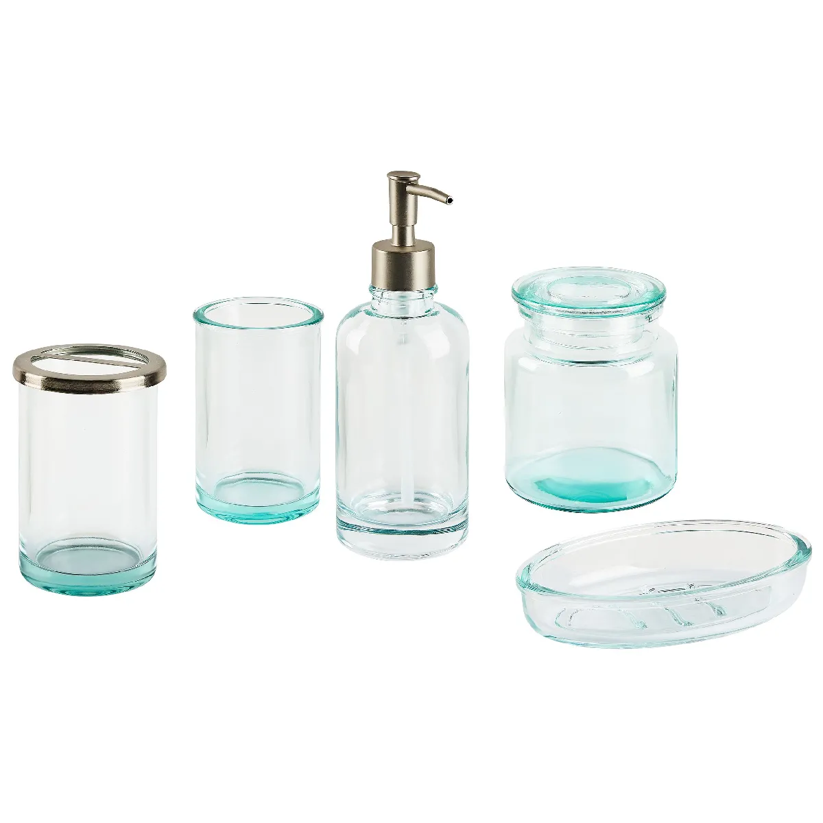 Beliani AMARGA - 5 accessoires de salle de bains en céramique menthe à l'eau