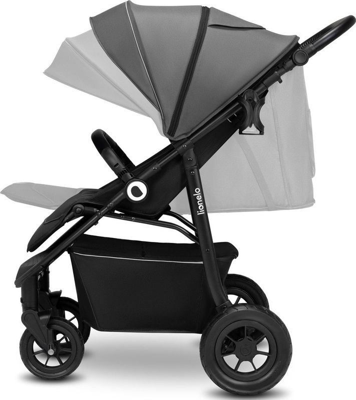Lionelo Natt - Wandelwagen - Zwart - Opblaasbare Wielen - Draagvermogen tot 22 kg