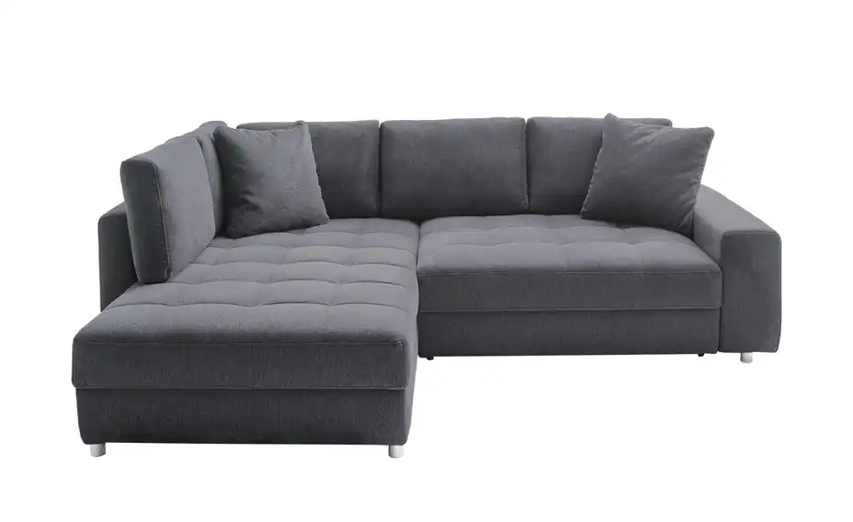 Ecksofa Arissa de Luxe Anthrazit links Webstoff