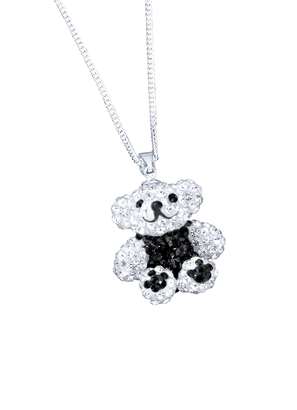 Anhänger Pandabärchen mit Kristallen und Panzerkette