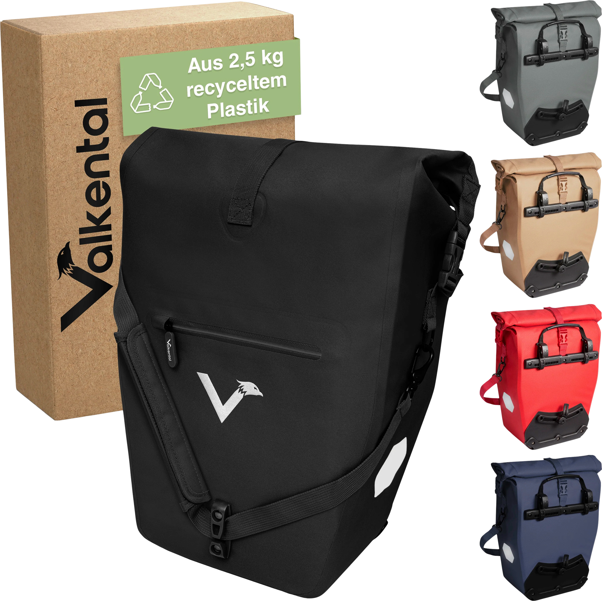 Valkental ValkOcean Gepäckträgertasche 28 Liter schwarz