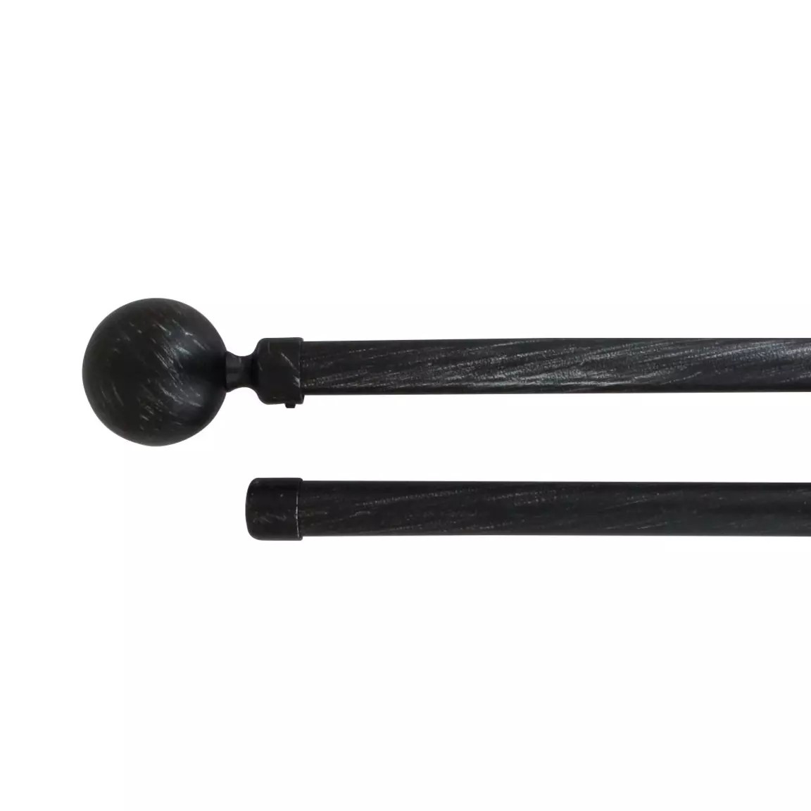 Kit de tringle extensible double barres (L120 - L210 cm / D19 mm) Paloma Noir et argent