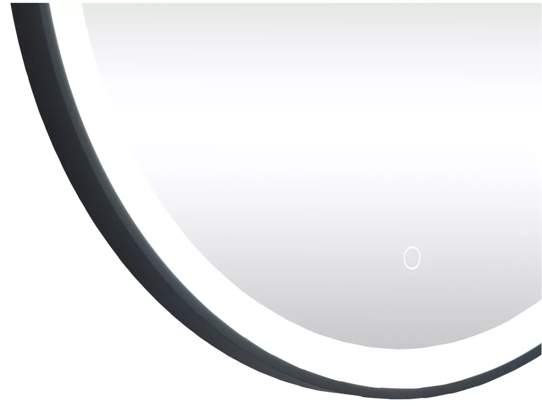 Miroir de salle de bain lumineux rond noir avec Leds - D. 80 cm - NUMEA