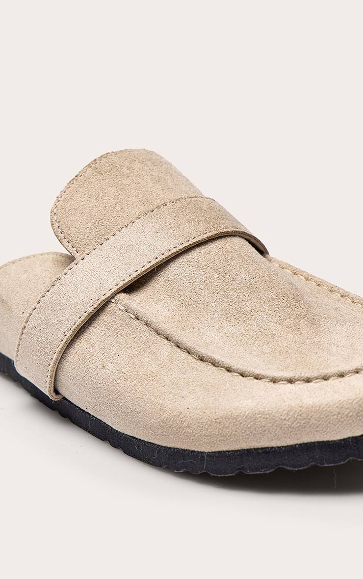 Taupe Mules En Synthétique Doublées De Synthétique