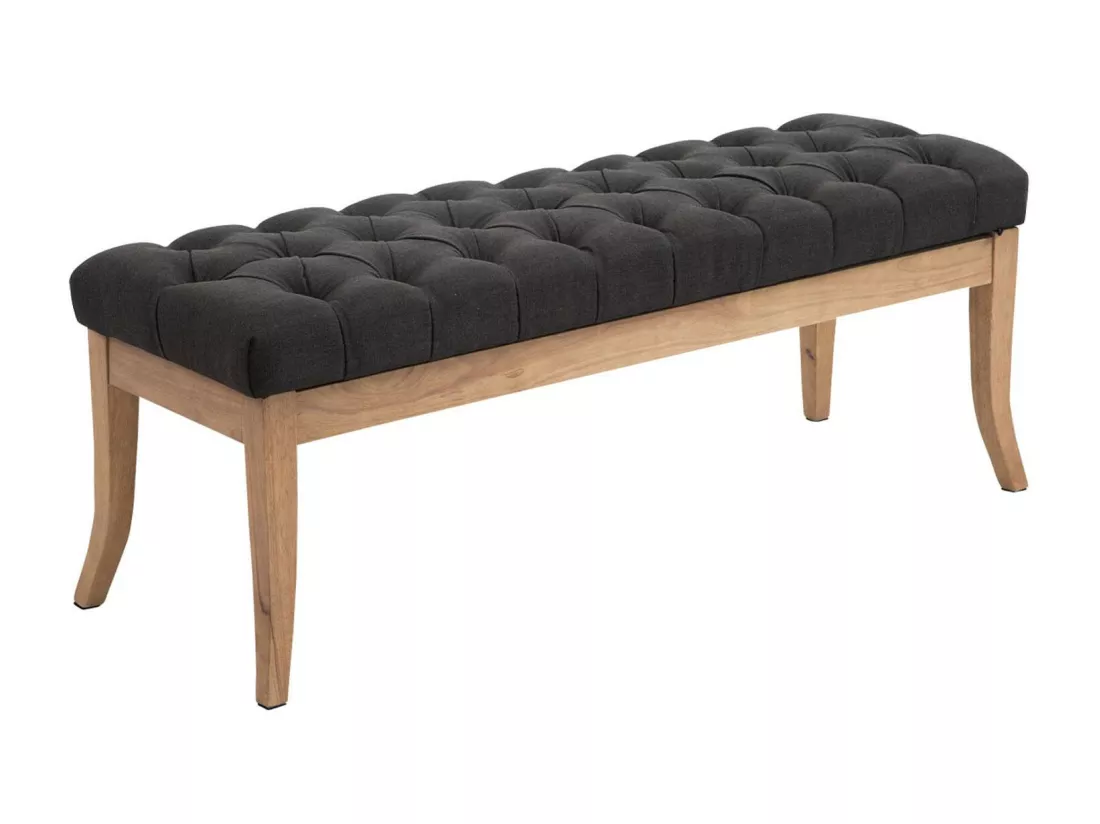 Banquette - Tissu & Bois - Gris foncé - Ramses