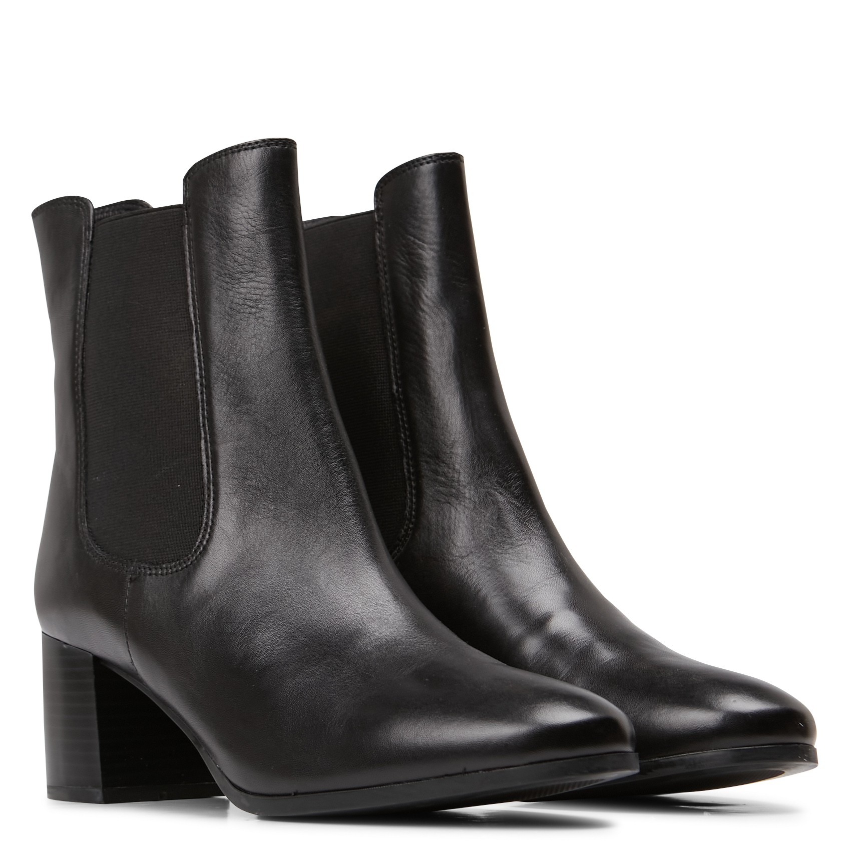 ALDERIC - Bottines à talon en cuir lisse | Noir