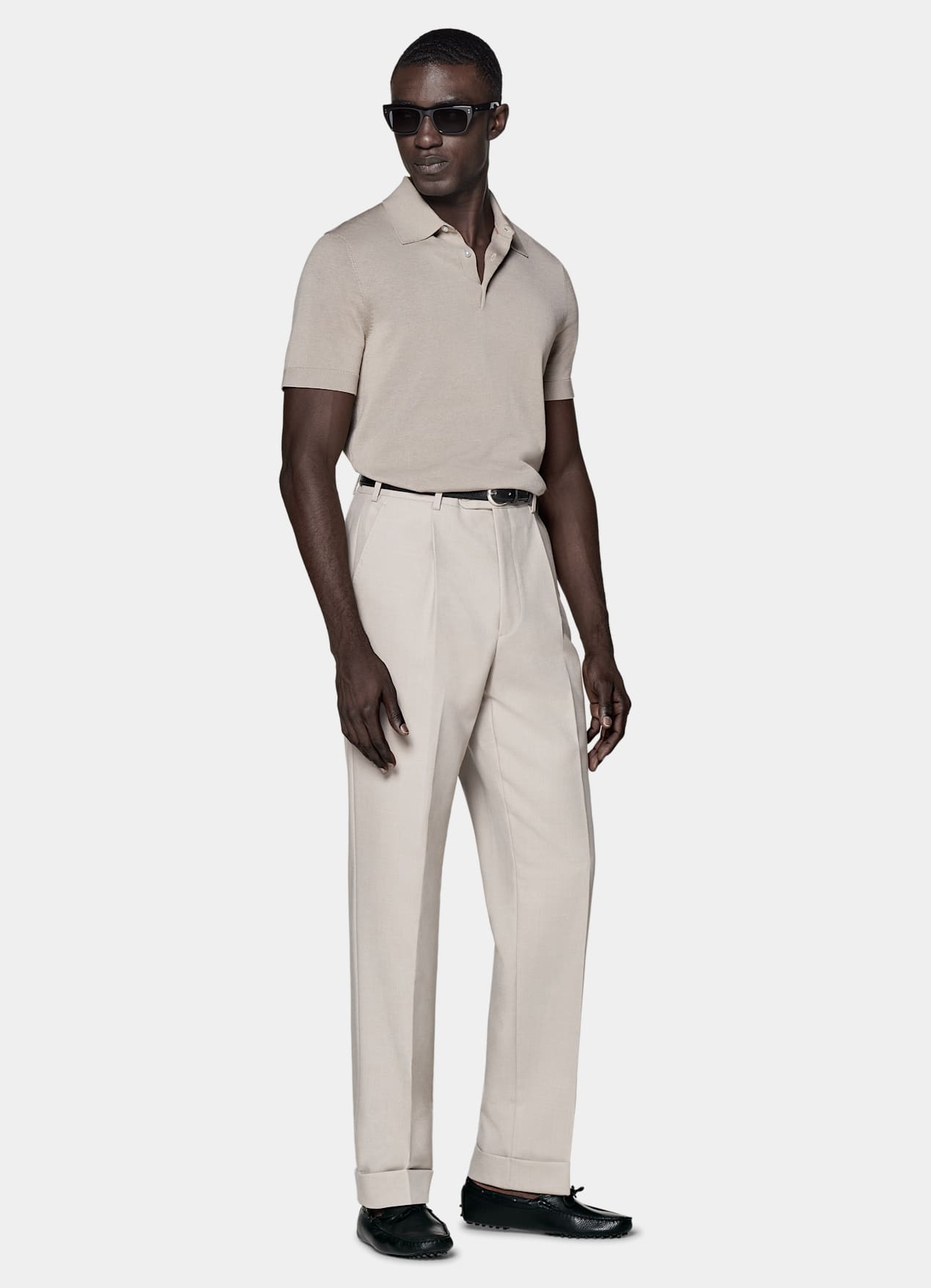 Pantalon Wide Leg Tapered taupe clair