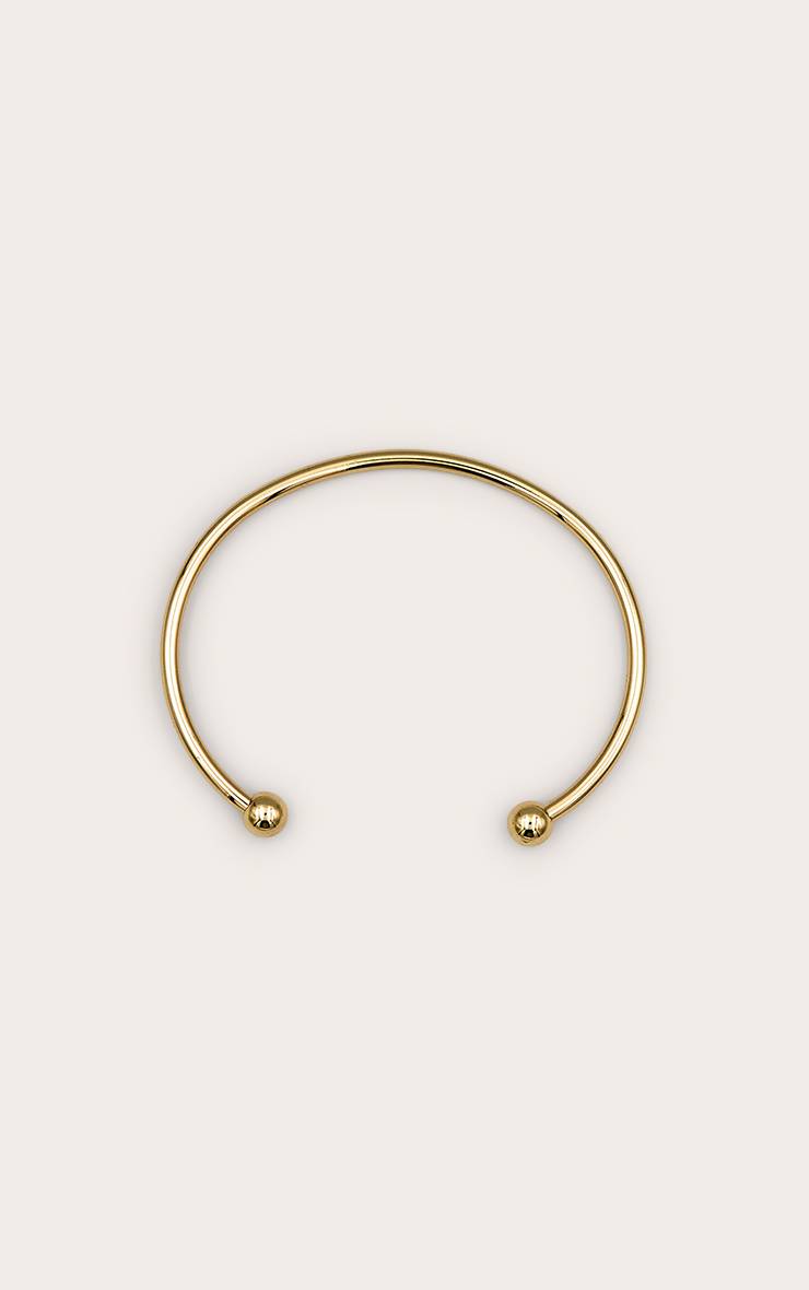 Doré Bracelet Jonc Fin Simple Plaqué Or Véritable