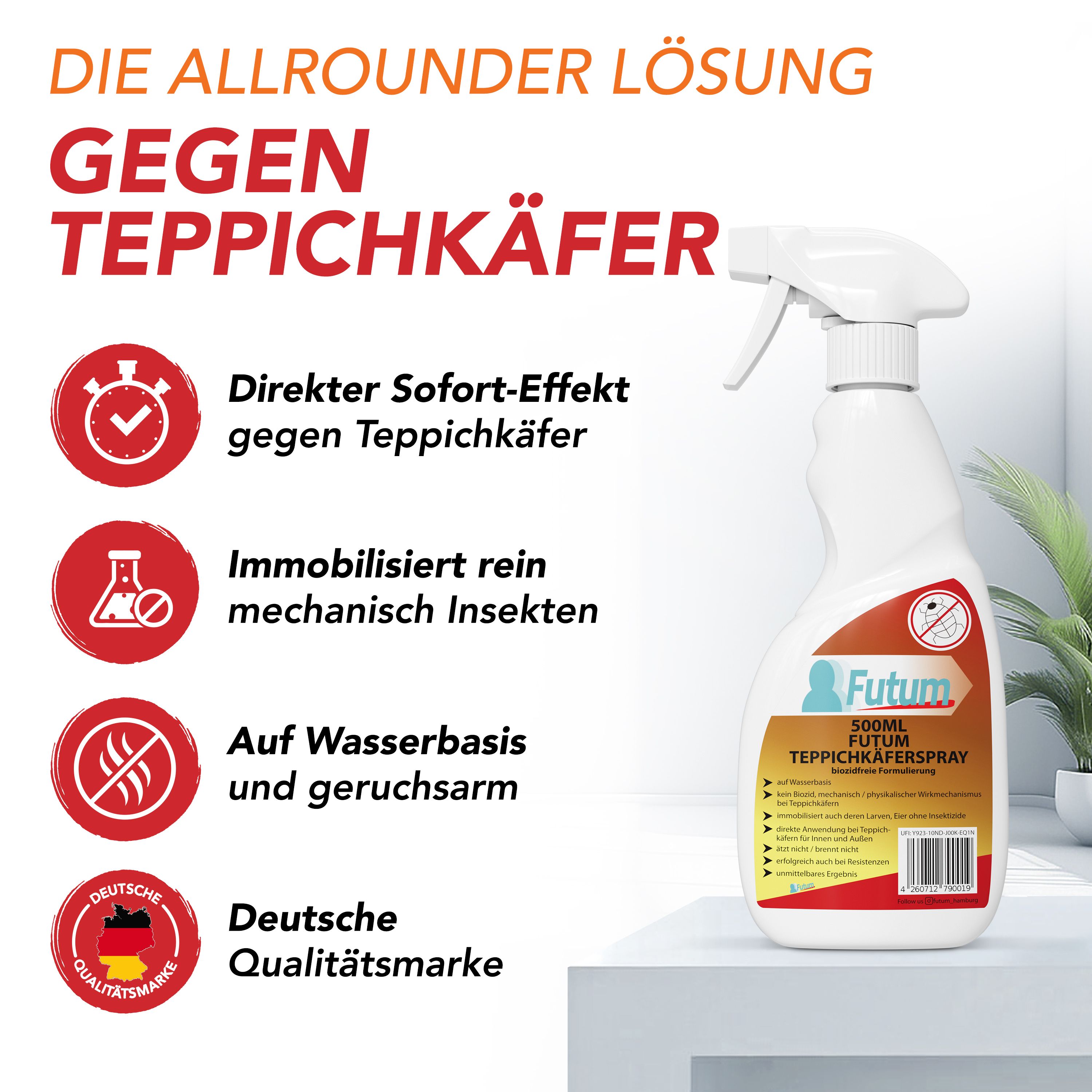 FUTUM 3x500ml Teppichkäferspray