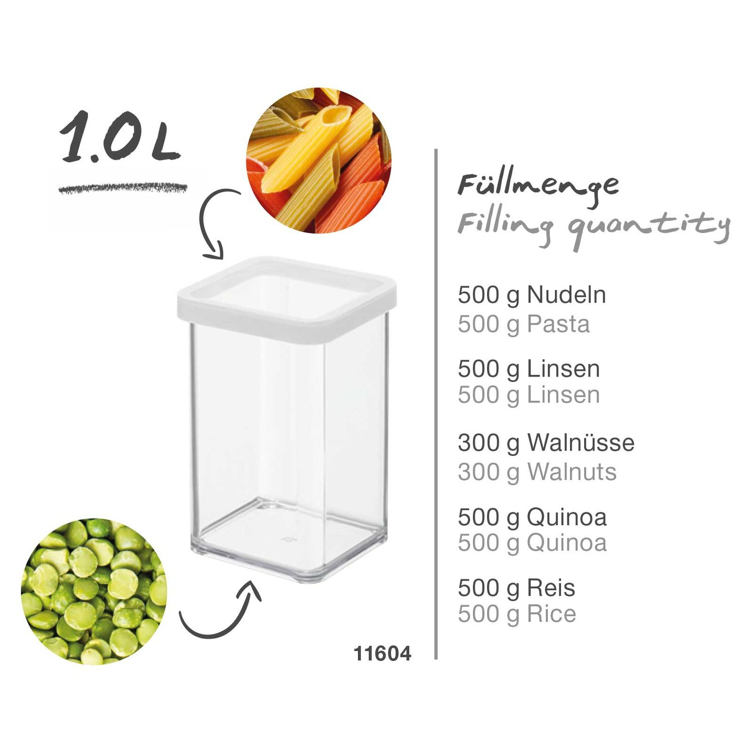 (1l) LOFT Premium Dose Vorrats Aufbewahrungs Behälter Frischhalte Box Organizer (1160490000)