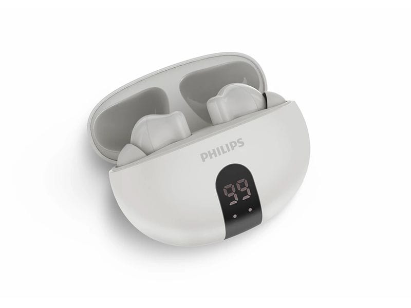 Philips True Wireless In-Ear-Kopfhörer TAT2520WT/00 Weiss Kabellose In-Ear-Kopfhörer mit Geräuschunterdrückung und langer Akkulaufzeit