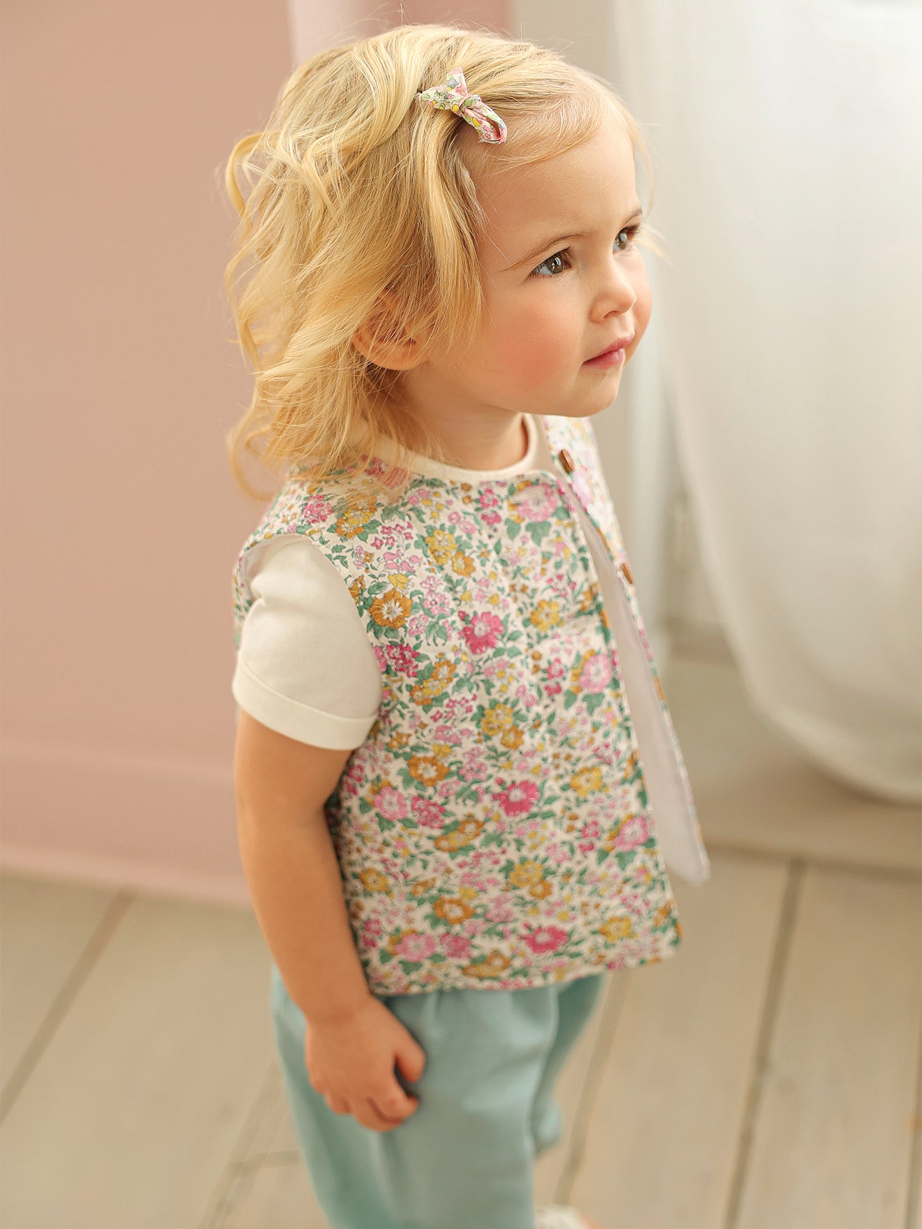 Veste sans manches Bébé en tissu Liberty