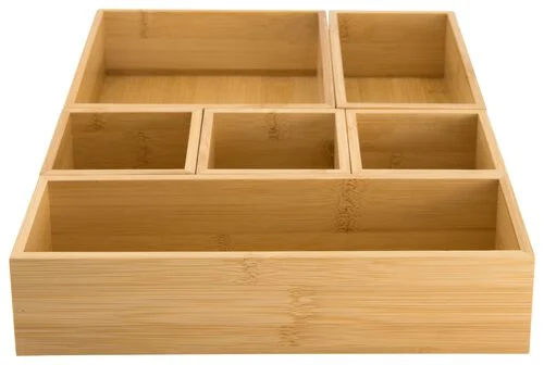 organiseur de tiroir 32,5x25x5 avec 5 6 éléments bambou