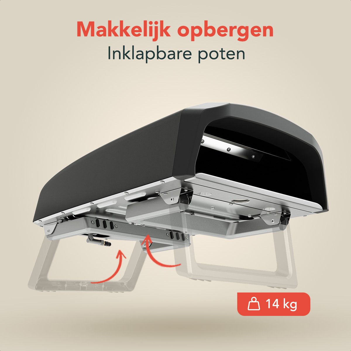 KitchenBrothers dubbele brander Pizza Oven - gas