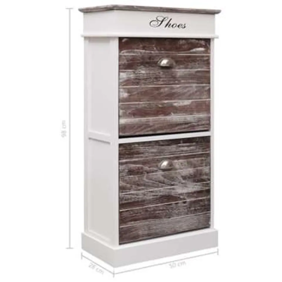 vidaXL - Schoenenkast - Bruin - Hout