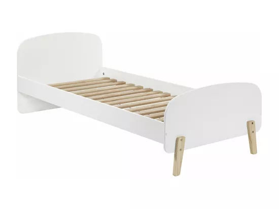 BODHI WHITE - Lit 90x200cm + Chevet + Armoire 2P + Bureau