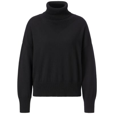 Damen-Rollkragenpullover, Schwarz