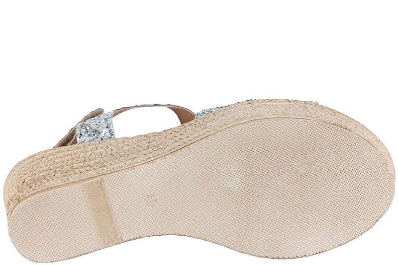 TIM OG SIMONSEN MASHA GLITTER PLATA SANDAL MED SØLVGLITTER